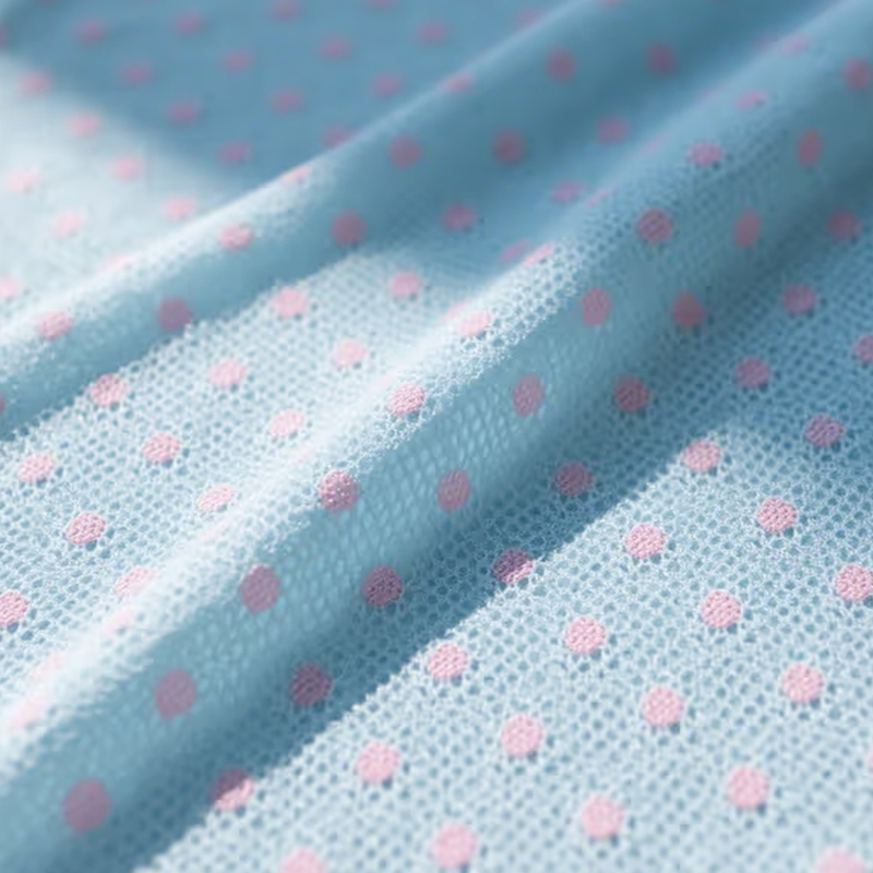 Tkanina Birdseye z siateczką w kropki